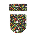 Colorful Vegetable Pattern Print Toilet Lid And Tank Cover Set