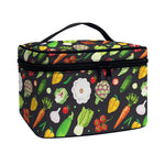 Colorful Vegetable Pattern Print Travel Makeup Bag