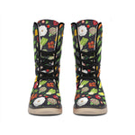 Colorful Vegetable Pattern Print Winter Boots