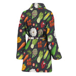 Colorful Vegetable Pattern Print Women's Bathrobe