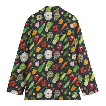 Colorful Vegetable Pattern Print Women's Blazer