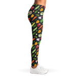 Colorful Vegetable Pattern Print Women's Leggings