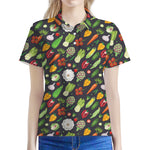 Colorful Vegetable Pattern Print Women's Polo Shirt