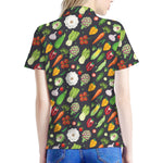 Colorful Vegetable Pattern Print Women's Polo Shirt