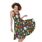 Colorful Vegetable Pattern Print Women's Sleeveless Dress