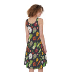 Colorful Vegetable Pattern Print Women's Sleeveless Dress