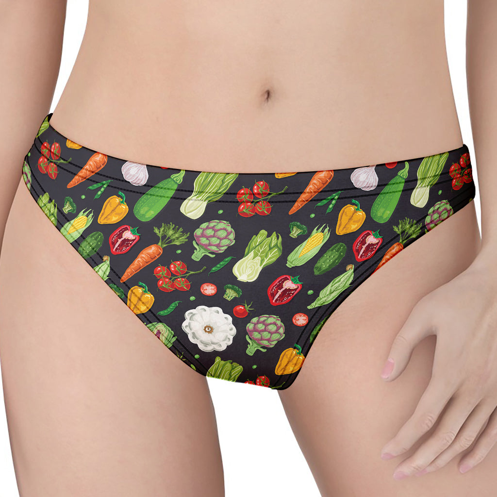 Colorful Vegetable Pattern Print Women's Thong