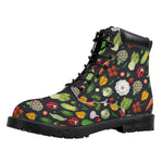 Colorful Vegetable Pattern Print Work Boots