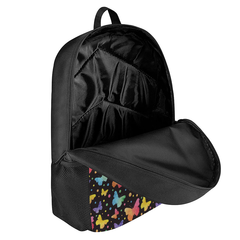 Colorful Watercolor Butterfly Print 17 Inch Backpack