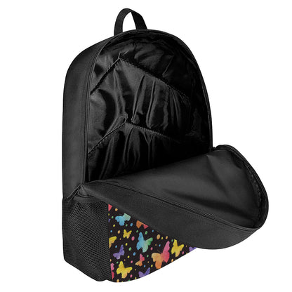 Colorful Watercolor Butterfly Print 17 Inch Backpack