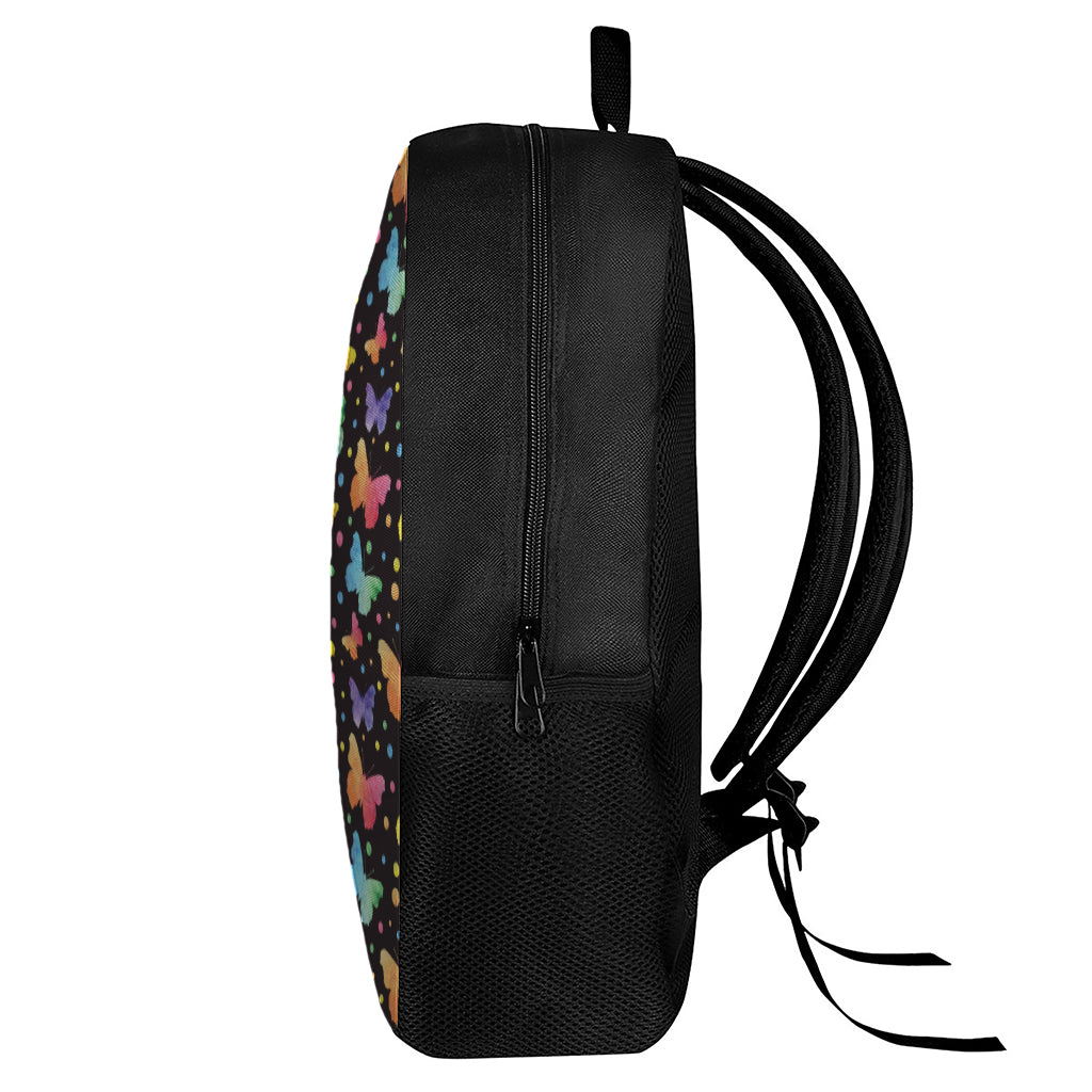 Colorful Watercolor Butterfly Print 17 Inch Backpack