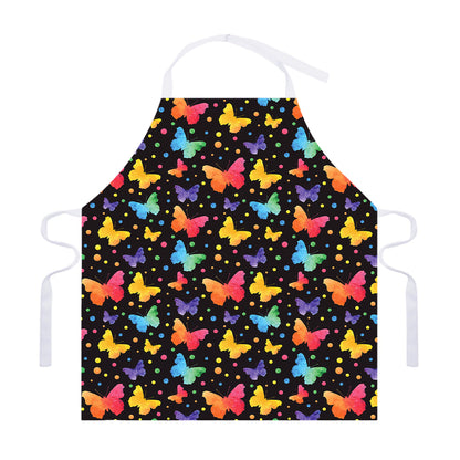 Colorful Watercolor Butterfly Print Adjustable Apron