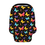Colorful Watercolor Butterfly Print Baby Seat Cover