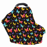 Colorful Watercolor Butterfly Print Baby Seat Cover