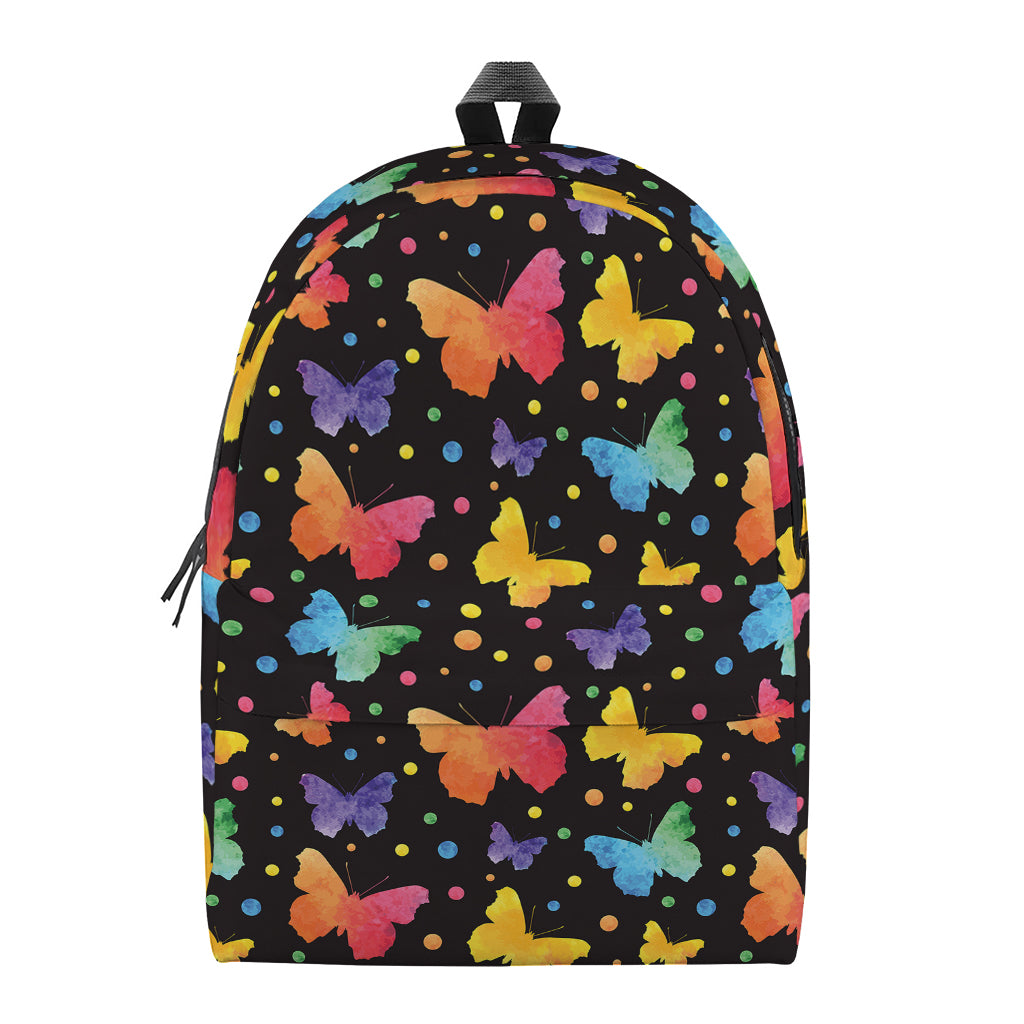 Colorful Watercolor Butterfly Print Backpack