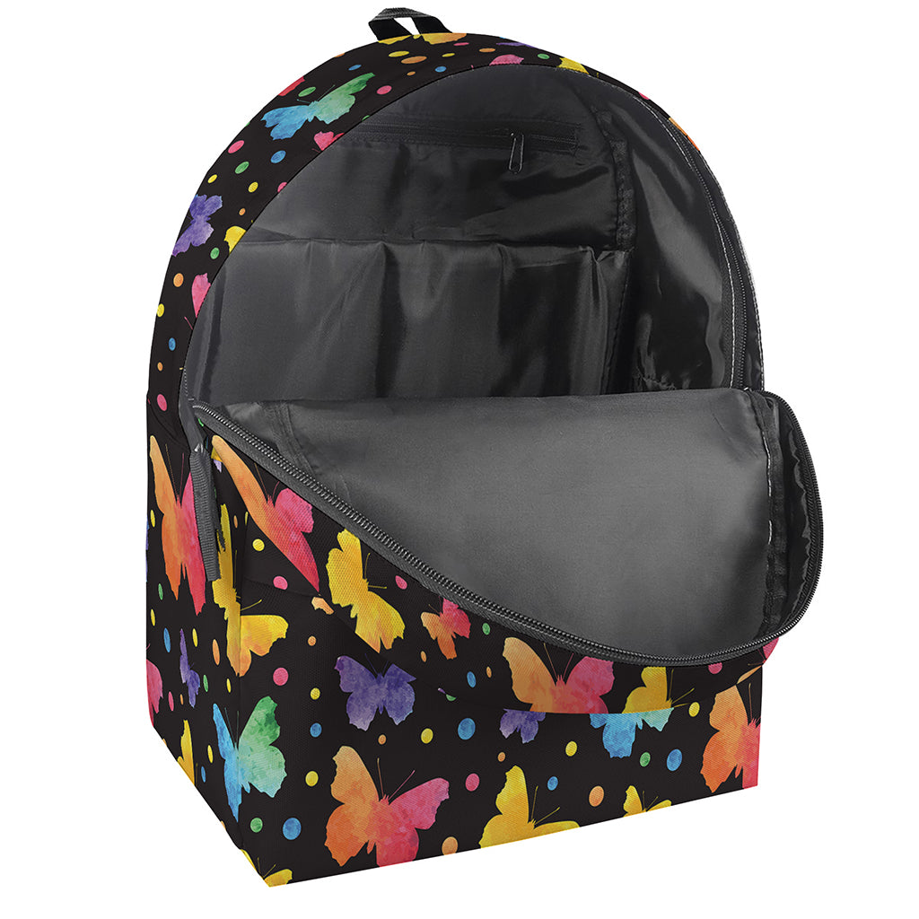 Colorful Watercolor Butterfly Print Backpack