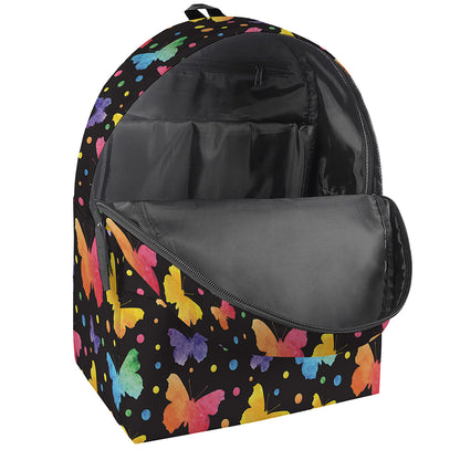 Colorful Watercolor Butterfly Print Backpack