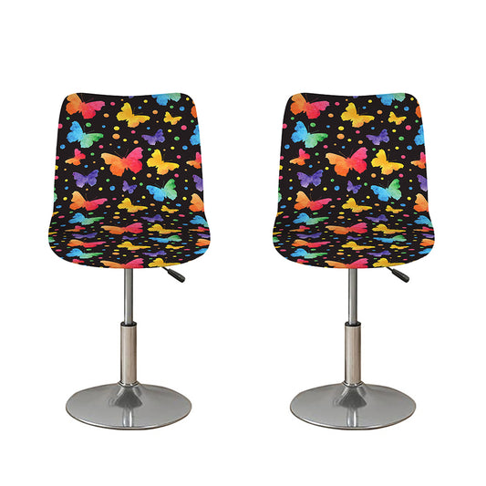 Colorful Watercolor Butterfly Print Bar Stool Covers