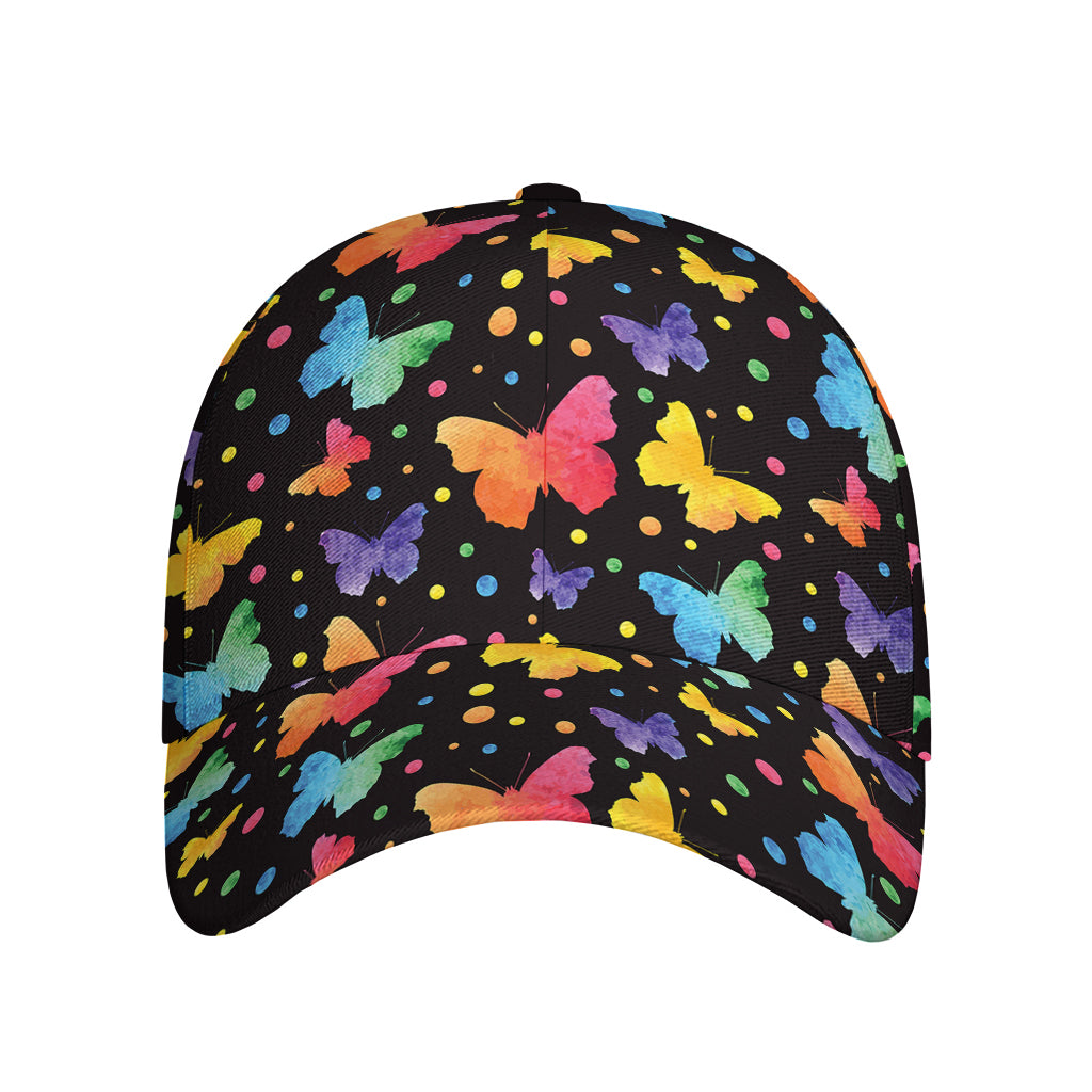 Colorful Watercolor Butterfly Print Baseball Cap