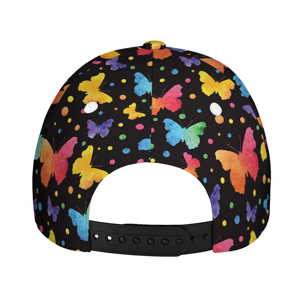 Colorful Watercolor Butterfly Print Baseball Cap