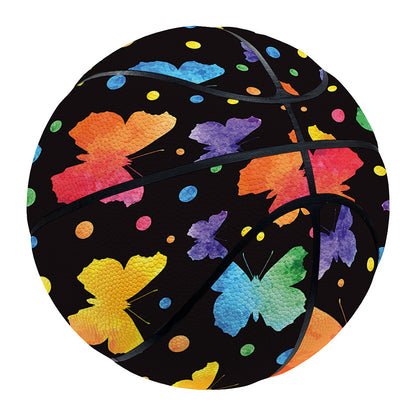 Colorful Watercolor Butterfly Print Basketball