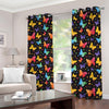 Colorful Watercolor Butterfly Print Blackout Grommet Curtains