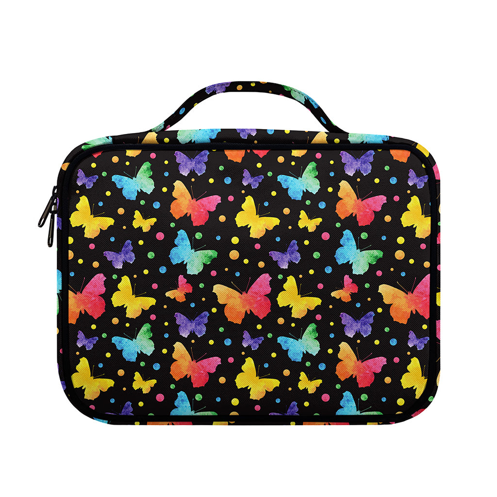 Colorful Watercolor Butterfly Print Briefcase Bible Bag