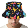 Colorful Watercolor Butterfly Print Bucket Hat