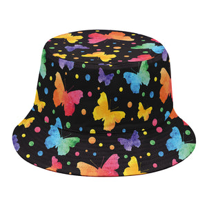 Colorful Watercolor Butterfly Print Bucket Hat