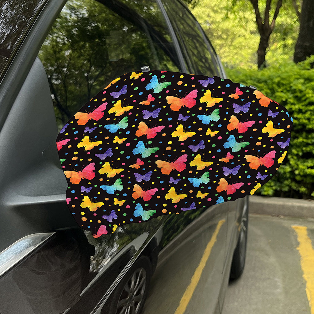 Colorful Watercolor Butterfly Print Car Side Mirror Covers