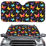 Colorful Watercolor Butterfly Print Car Windshield Sun Shade