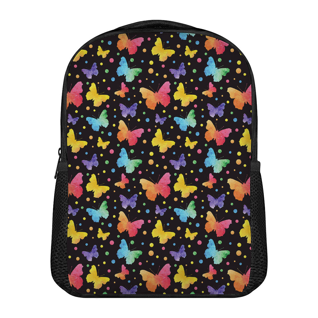 Colorful Watercolor Butterfly Print Casual Backpack