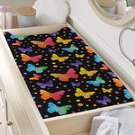 Colorful Watercolor Butterfly Print Changing Pad Cover