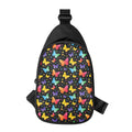 Colorful Watercolor Butterfly Print Sling Bag