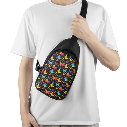 Colorful Watercolor Butterfly Print Chest Bag
