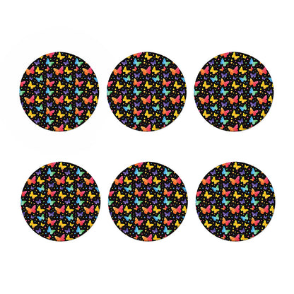 Colorful Watercolor Butterfly Print Coaster Set