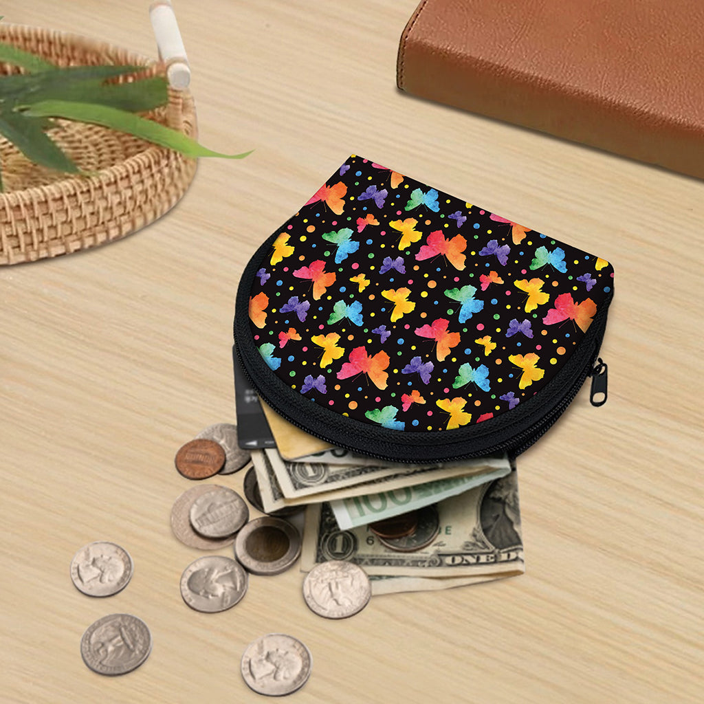 Colorful Watercolor Butterfly Print Coin Purse