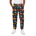 Colorful Watercolor Butterfly Print Cotton Sweatpants