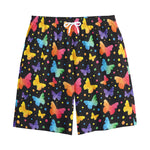 Colorful Watercolor Butterfly Print Cotton Shorts
