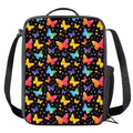 Colorful Watercolor Butterfly Print Crossbody Lunch Bag