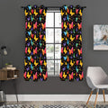 Colorful Watercolor Butterfly Print Grommet Curtain Panels