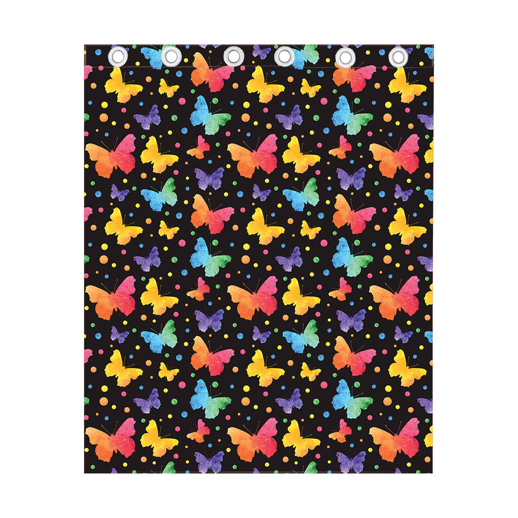 Colorful Watercolor Butterfly Print Curtain