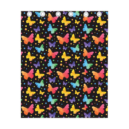 Colorful Watercolor Butterfly Print Curtain