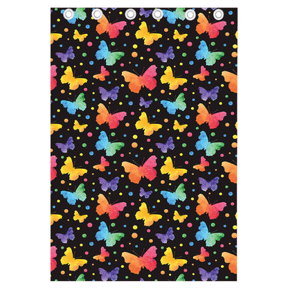 Colorful Watercolor Butterfly Print Curtain