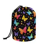 Colorful Watercolor Butterfly Print Drawstring Makeup Bag