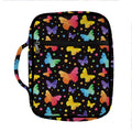 Colorful Watercolor Butterfly Print Front Pocket Bible Bag