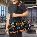 Colorful Watercolor Butterfly Print Gym Bag