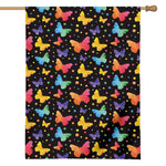 Colorful Watercolor Butterfly Print House Flag