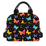 Colorful Watercolor Butterfly Print Insulated Lunch Bag