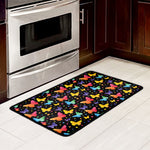 Colorful Watercolor Butterfly Print Kitchen Mat
